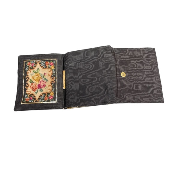 Vintage Wallet Black Moire Fabric Leo Miller Made in Paris France - Picture 4 of 9